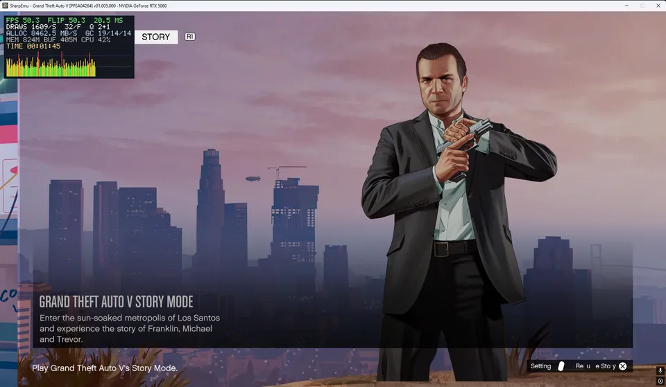 Grand Theft Auto V running on SharpEmu